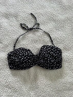 Victoria's Secret Black & White Polka Dot Bandeau Bikini Top